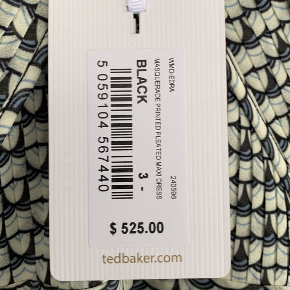 Ted Baker London sleeveless dress. Size 3. Black and blue. - Picture 3 of 7